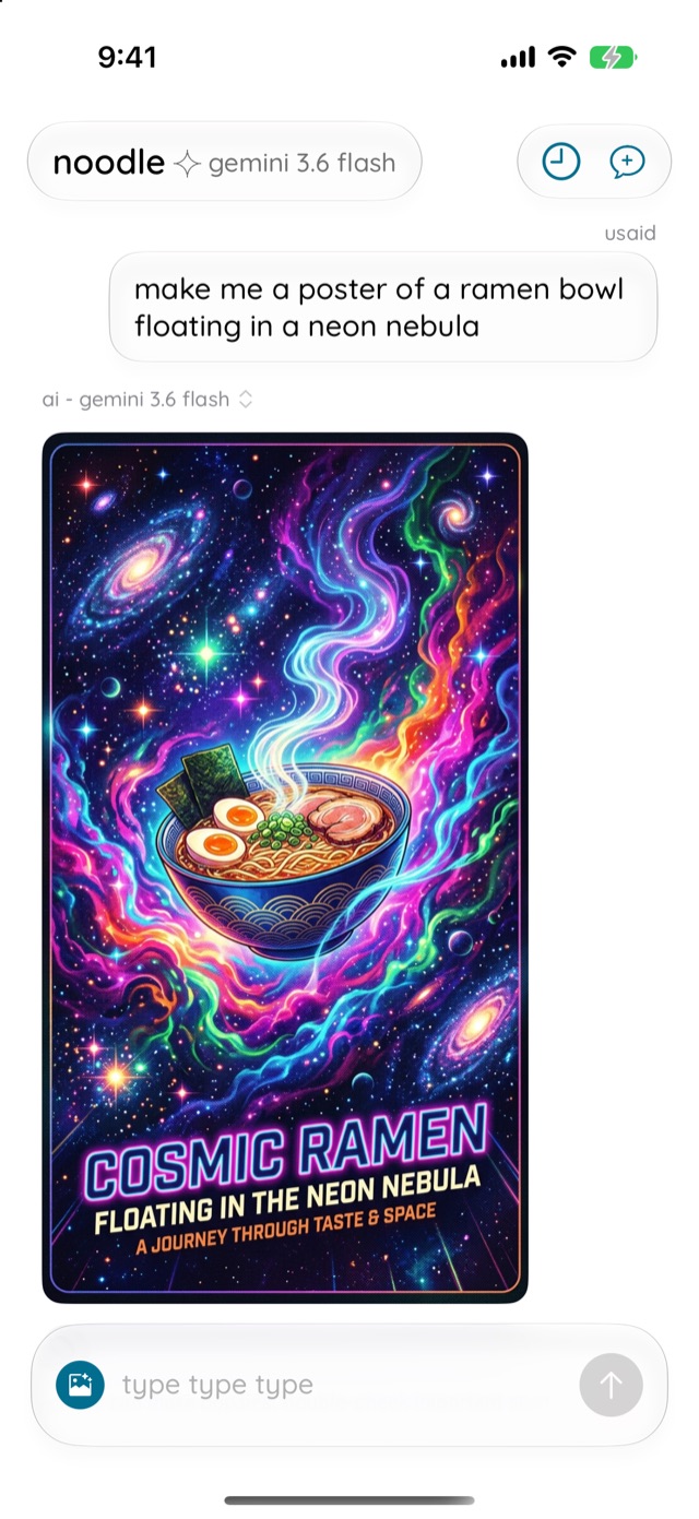 A generated image inside a chat